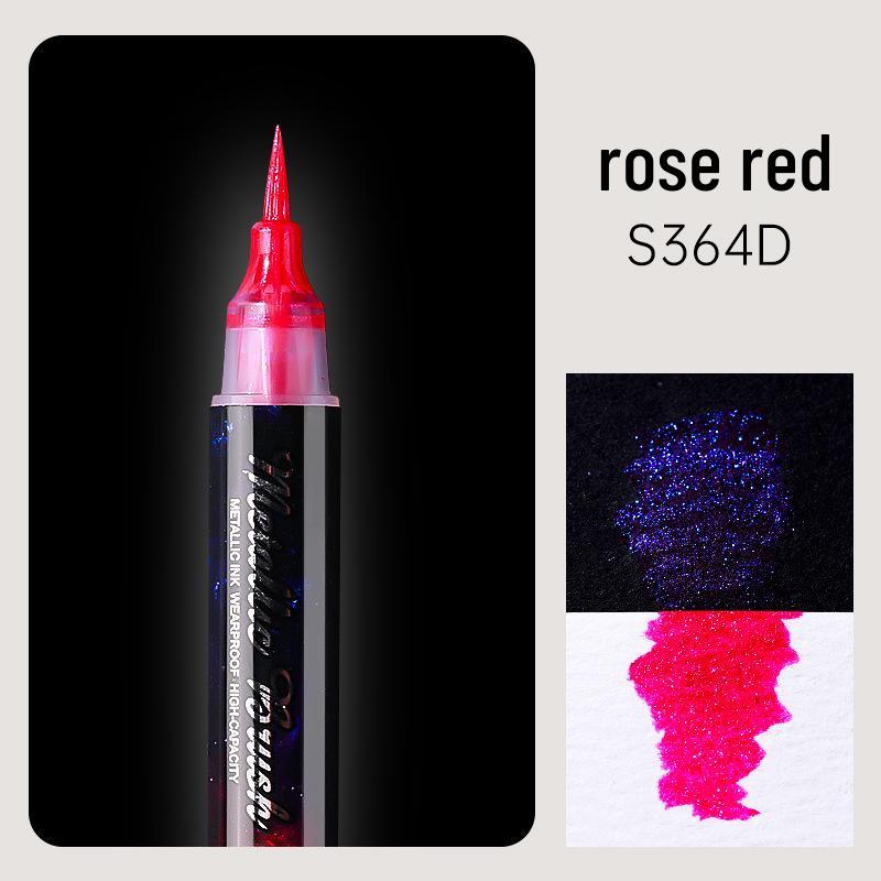 Dual-Color Glitter Acrylic Marker Pen - Soft Tip for Art & Journaling, Ideal for Students & Children, Fluorescent Watercolor Style Pens