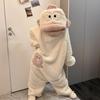 Big Mouth Cartoon Korallenfleece Pyjama - Verdickter Einteiler Winter-Schlafanzug für Damen