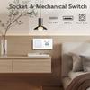 BSEED 1/2/3Gang Mechanical Wall Light Switch 1Way Plus French Socket USB Type-c Ports USB Power Sockets Glass Frame 16A