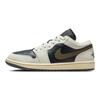 Jordan Air Jordan 1 Slip Resistant Abrasion Resistant Low Top Vintage Basketball Shoes Women's Black White Green DC0774-001(Team176-AJ1)