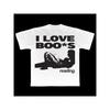Men'S Oversized Y2K Retro Streetwear T-Shirt | White with Black & Red Harajuku Punk Graphic Print, Round Neck, Long Sleeve, Loose Fit Top for Goth