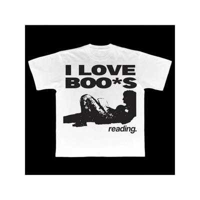 Men'S Oversized Y2K Retro Streetwear T-Shirt | White with Black & Red Harajuku Punk Graphic Print, Round Neck, Long Sleeve, Loose Fit Top for Goth