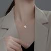 Simple Style Light Luxury Temperament Flash Diamond Necklace Sweet Snowflake Design Female Collarbone Chain