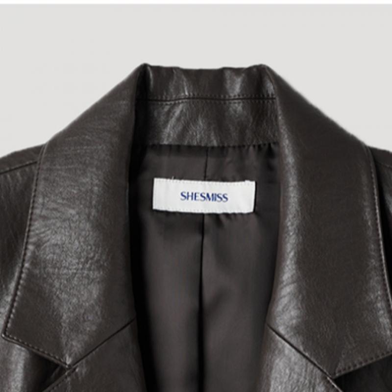Kožená bunda s jedním knoflíkem She Smiss Swwjkp12050 Dg