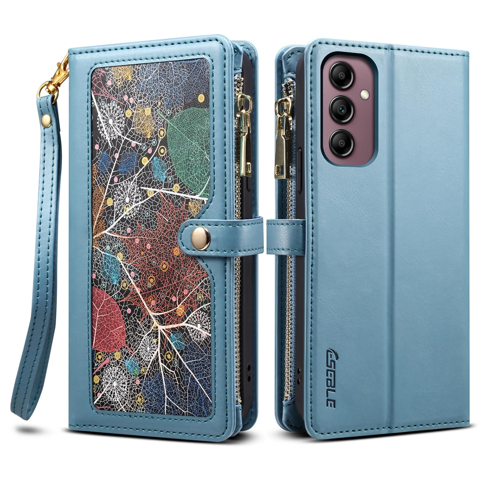 

ESEBLE Galaxy Series For Samsung Galaxy S25+ Case Leather Zipper Phone Cover RFID Blocking C