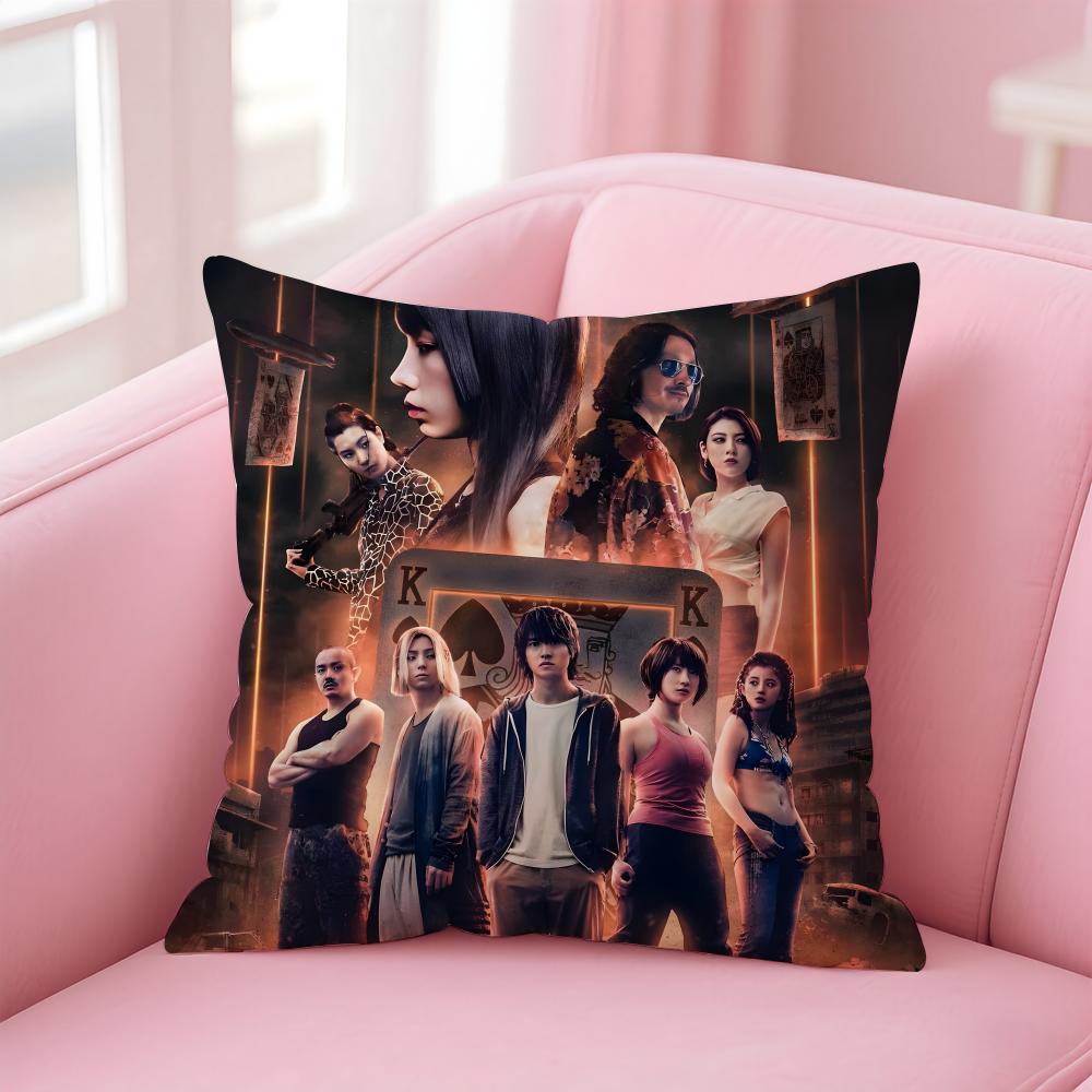 AAlice In Borderland Cushion Cover Pillow Case Soft Friendly Fabric Concealed Zipper