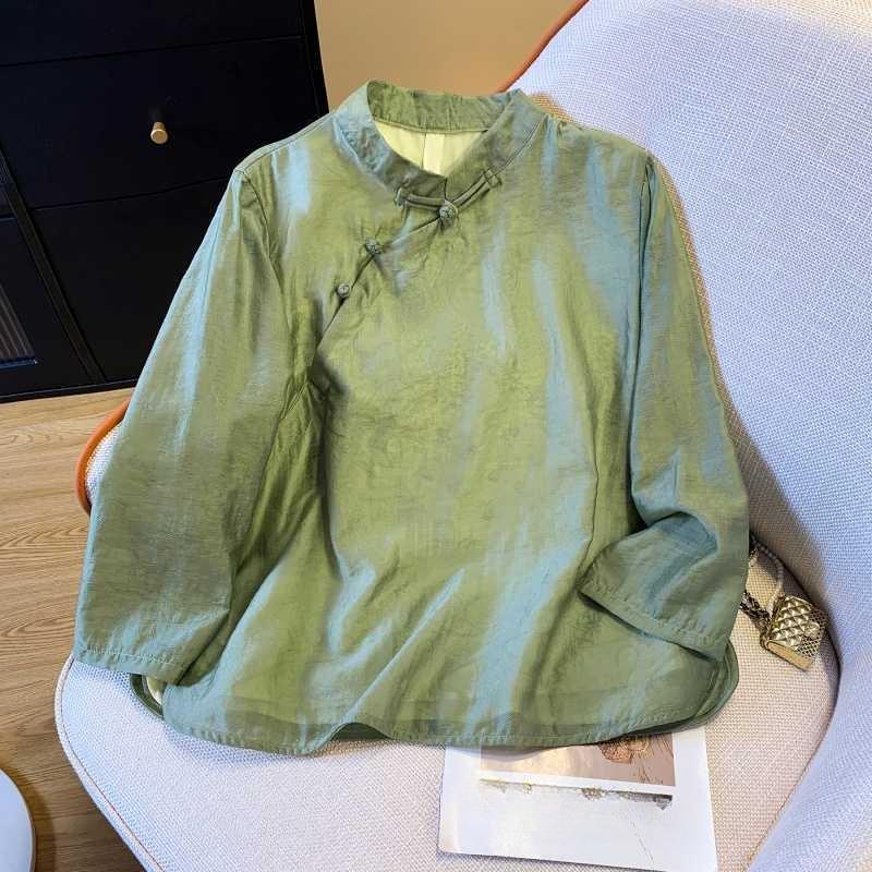 

Женская хлопковая блузка с текстурой 2XL зелёный