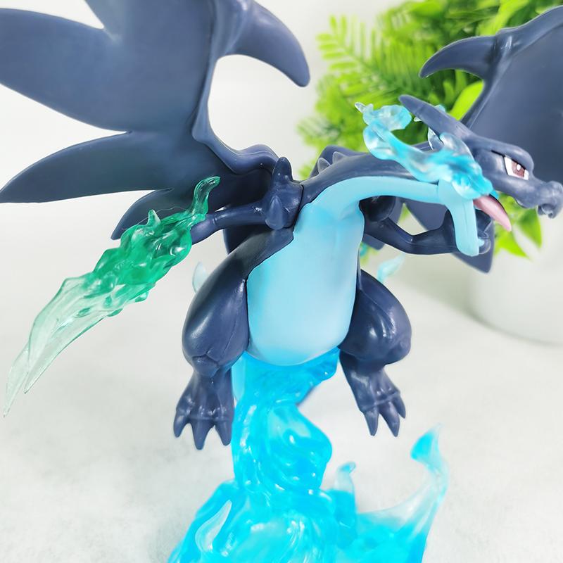 18cm Pokemon Gk Super Charizard Anime Figure Blue Pet Elf Convertible Model Statue Desktop Decoration Children Birthday Toys X P Kid Friendly
