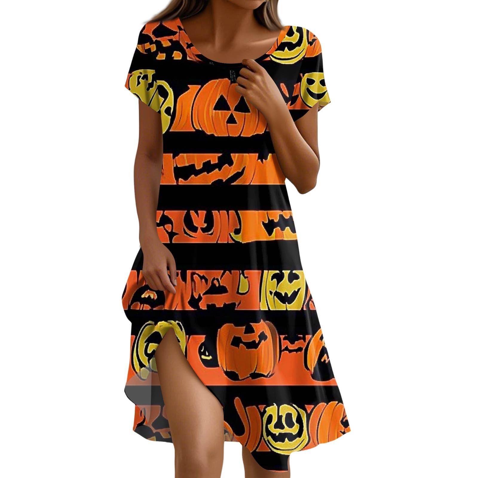 

Платье с коротким рукавом для женщин, повседневное, свободного кроя, летний сарафан, платье с принтом и карманами XXL шафрановый