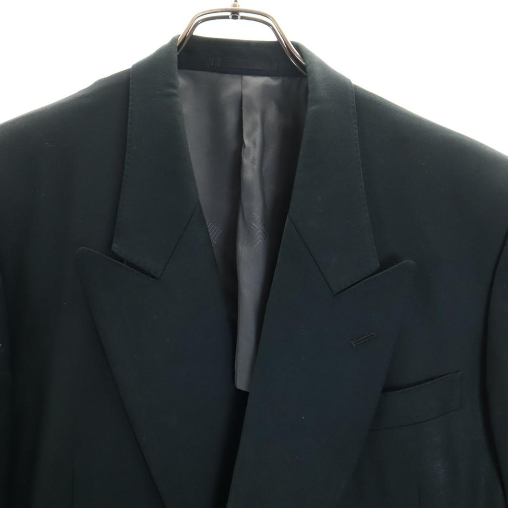 LANVIN 90s Wool Old suit Setup ST48-55 Navy system Double button Men's Used
