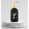 Ceramic Durable Marble Finish Liquid Handwash Soap Dispenser with Pump for Bathroom | Handwash Dispenser for Kitchen |  | 400 Ml (Black)