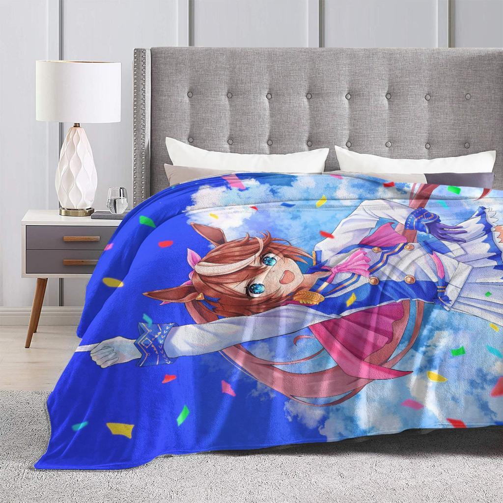 Anime Uma musume Pretty Derby Decken Fleece Druck Multifunktionale Weiche Überwurfdecke für Bettwäsche Reisebettwäsche Überwürfe