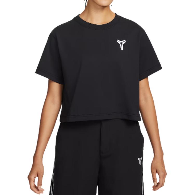 

Nike Loose Short Sleeve Round Neck Crop T-Shirt Women tops Black IM0368-010 XL