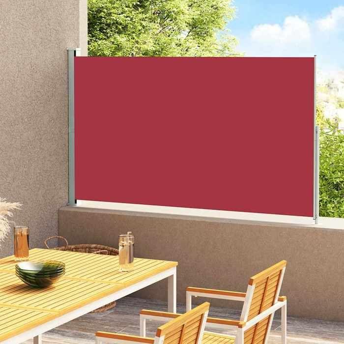Auvent latéral rétractable - vidaXL - 180x300 cm - Rouge - Tissu polyester - Acier enduit de poudre