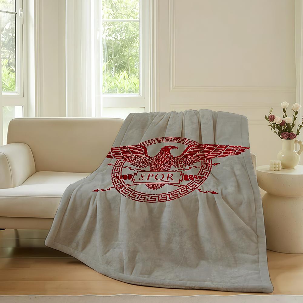 Gold Imperial Eagle Rome SPQR Blanket Warm Soft Suitable For Bedroom Sofa Bed Living Room Office Travel Camping Gifts