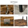 Shoe Cabinet Furniture in Industrial Style with Compartment, Vintage Space-Saving Shoe Bench in Wood and Metal, Rustic Brown, 90x37x60cm