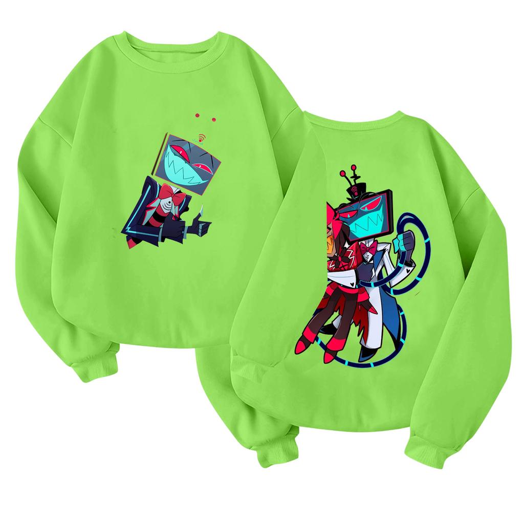 Children's Fashionable Lightweight Long-sleeved Round Neck Pullover With Pockets Printed Pullover