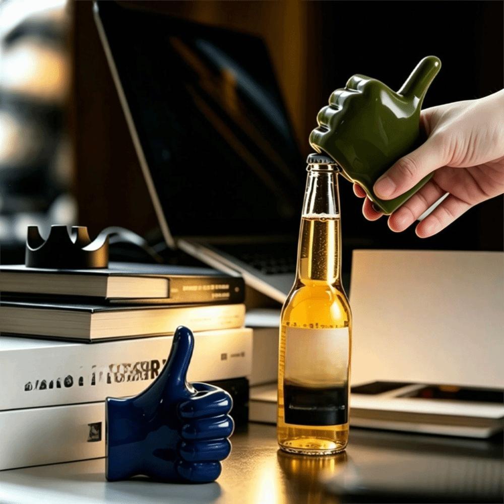Magnetic Thumbs-Up Refrigerator Magnet Effortless Beer Bottle Cap Remover Desk Ornament Party