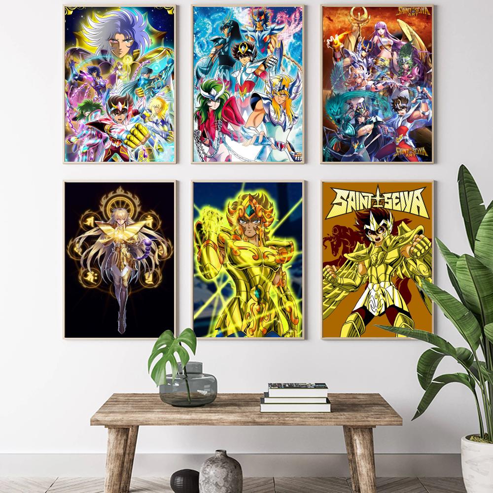 Saint Seiya Classic Anime Painting Calligraphy HD Canvas Poster Living Room Bedroom Bar Aesthetic Decoration