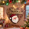 Decorative Hanging Plaque for Porch Christmas Wooden Pendant, Reindeer/Santa Claus/Gnome Pattern Sign, Welcome Sign with Holiday Ornament Yard