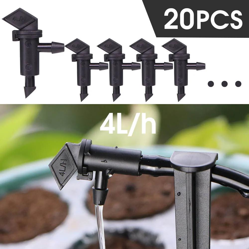 2L 4L 8L 16L Mikro-Bewässerungstropfer Einstellbare Tropfdüse für Gewächshauspflanzen Bewässerung Emitter Gartensträucher Tropfensprenger