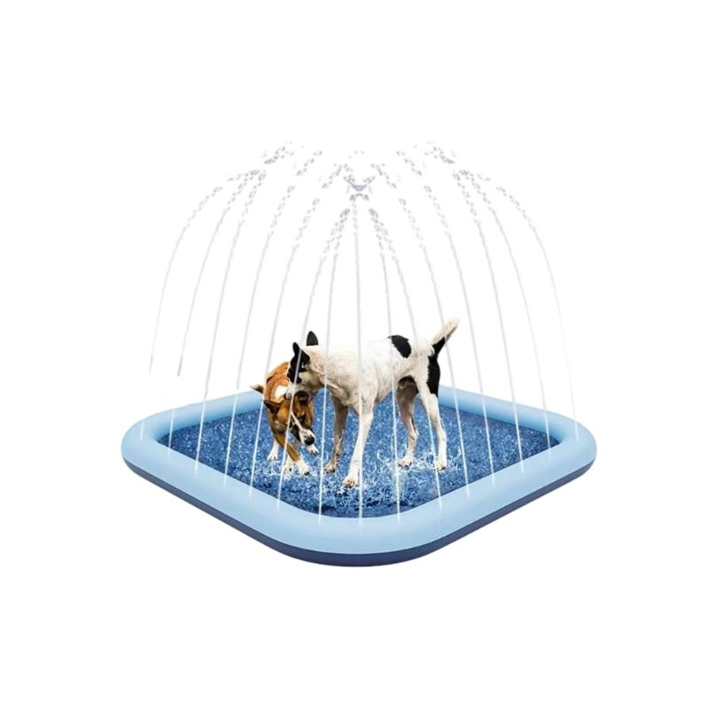 Reusable Kids Water Play Mat Thick PVC AntiSlip Splash Mat with Adjustable Sprays Pattern Easy to Install For Backyard 150cm