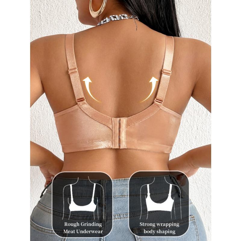 Light Satin Mesh Bra No Underwire Thin Cup For Large Bust