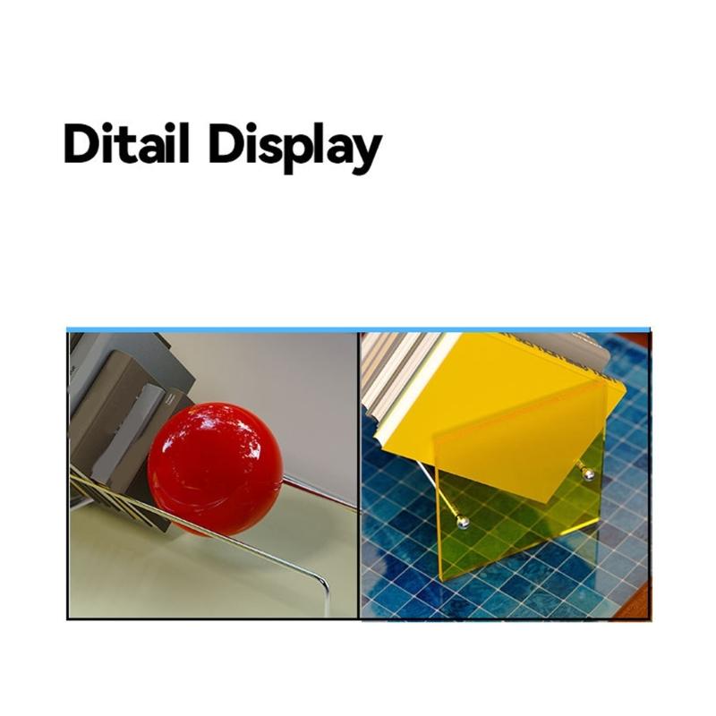 Fermalibro Decorativo in Metallo con Pannello Acrilico e Sfera Decorativa, Singoli Fermalibri da Scrivania per l'Organizzazione della Tavola da Studio