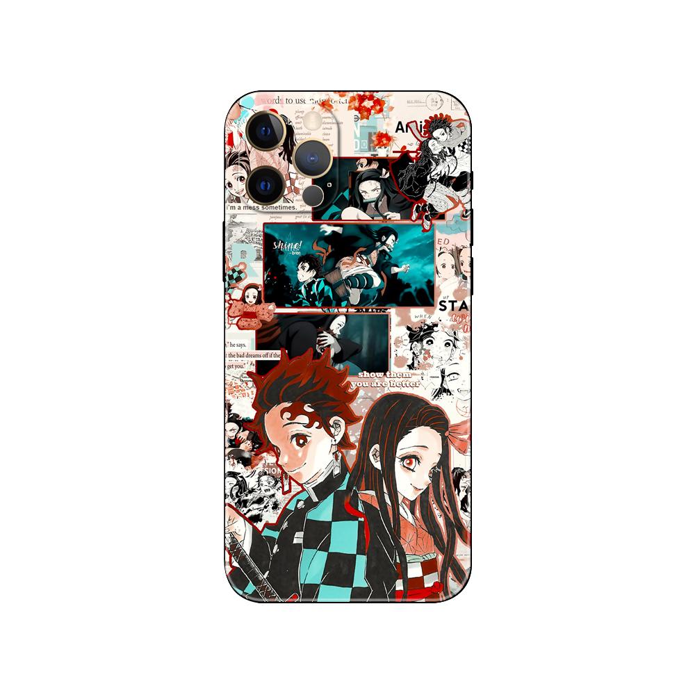 Kimetsu No Yaiba Demon Slayer Anime Phone Case for Iphone 2020se 6 6s 7 8 Plus X 10 XR XS 11 12 13 Mini Pro MAX Black Tpu Back