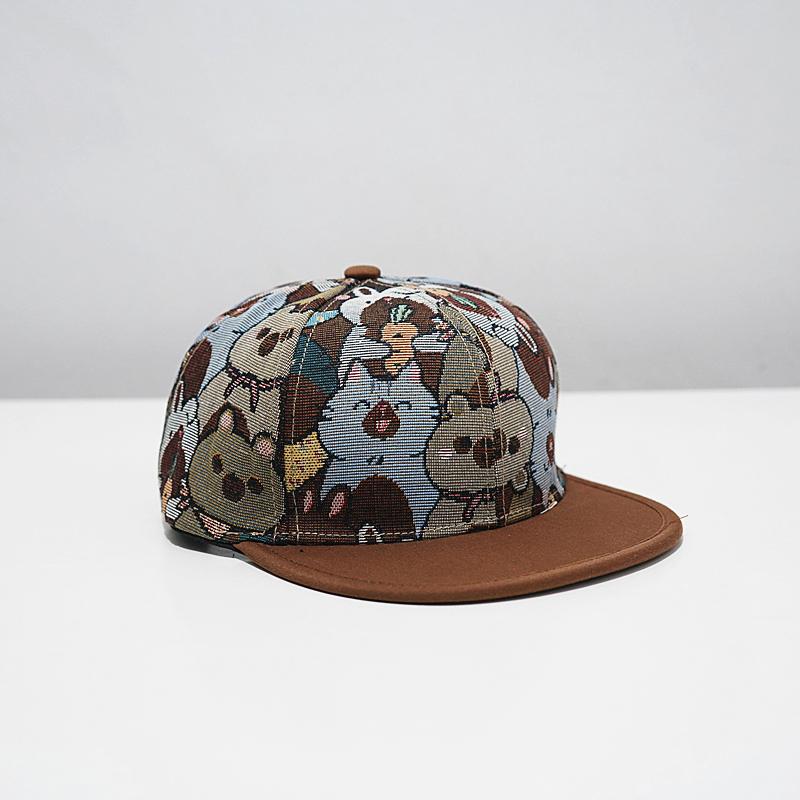 

Kids Hip Hop Baseball Cap Boys Girls Sun Hat Unisex Toddler Dance Flat Brim Cap for Spring Summer UV Protection Trendy 48-53 темно-коричневого кольору