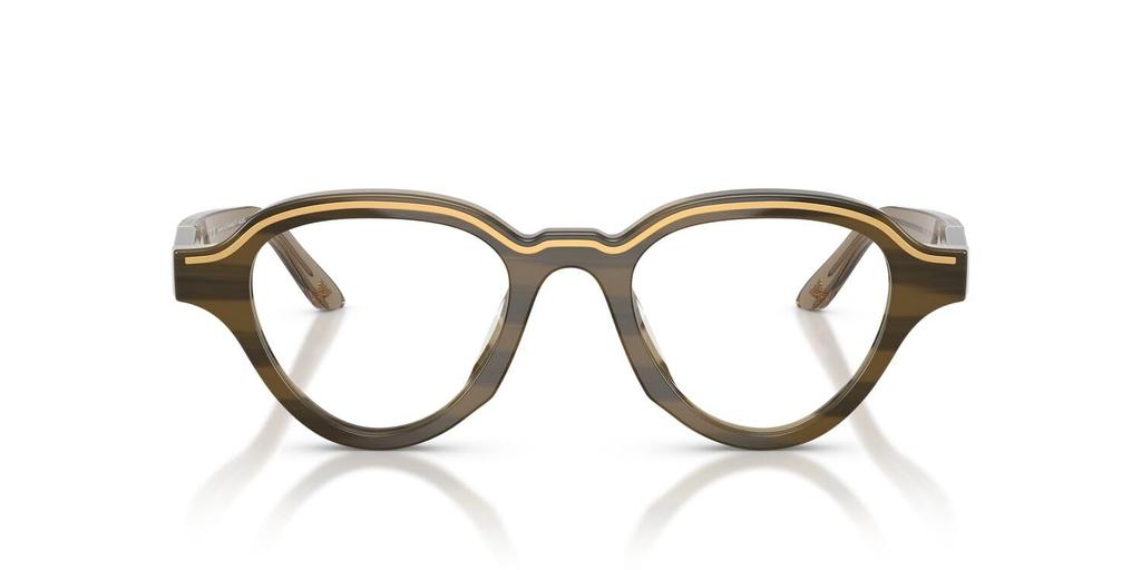 EMPORIO ARMANI SHINY BROWN ON STRIPED BEIGE 63381W47 0EA4264U sunglasses, CLEAR, 47mm,