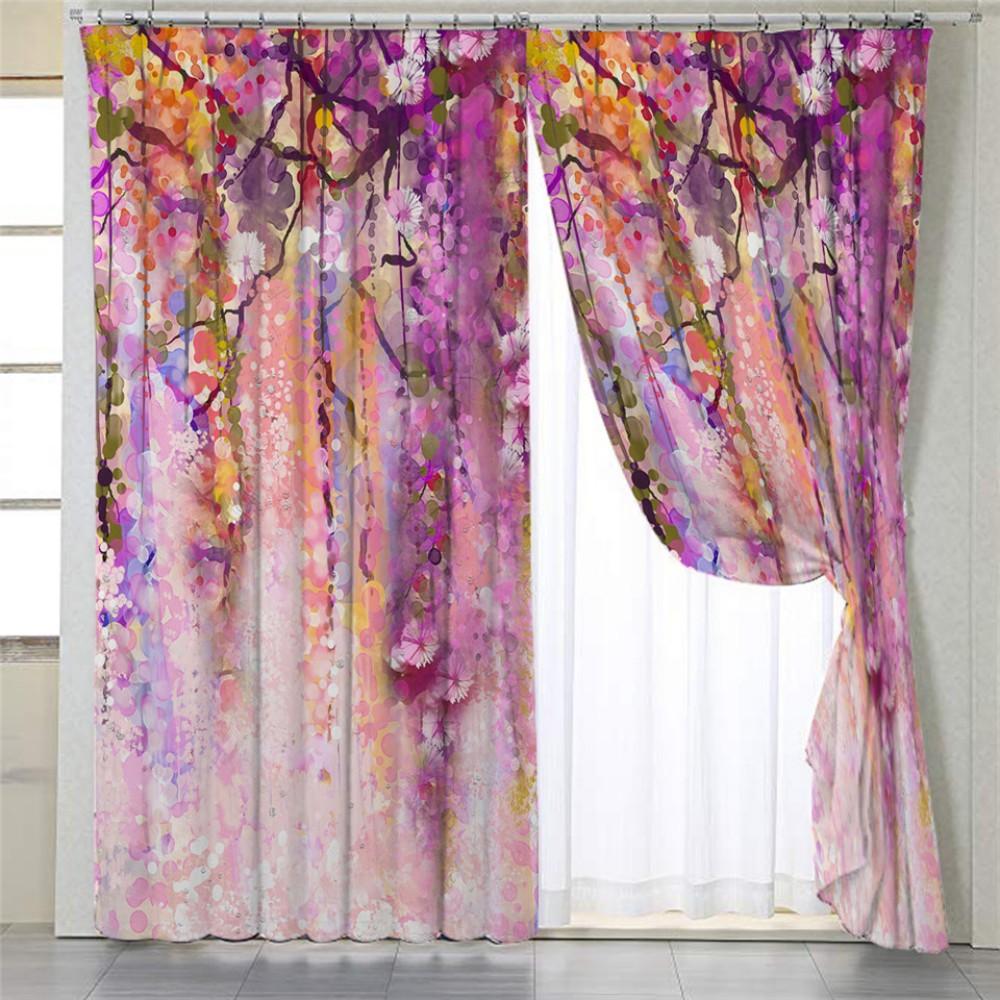 2 Panels Tropical Plants Palm Coconut Tree Curtains Sunset Curtains for Bedroom Living Room Kitchen Floor-to-ceiling Windows