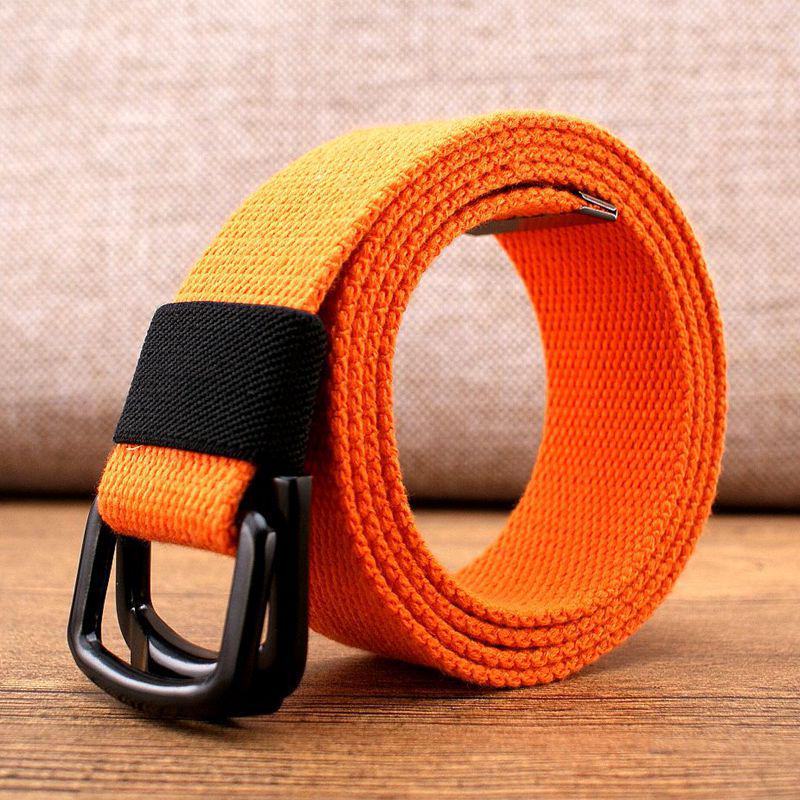 Men's Canvas & Leather Double Ring Stretch Belt