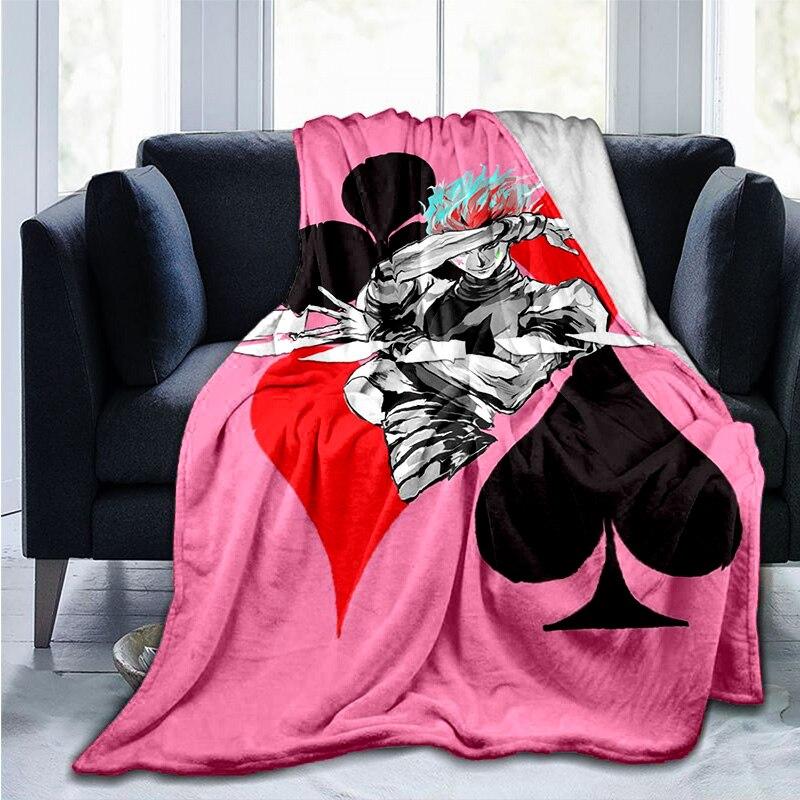 Anime Hunter X Hunter Flanelová deka Kreslený potisk Deky pro teenagery Povlečení Potah na pohovku Přehoz na postel Cestování Turistika Piknikové deky