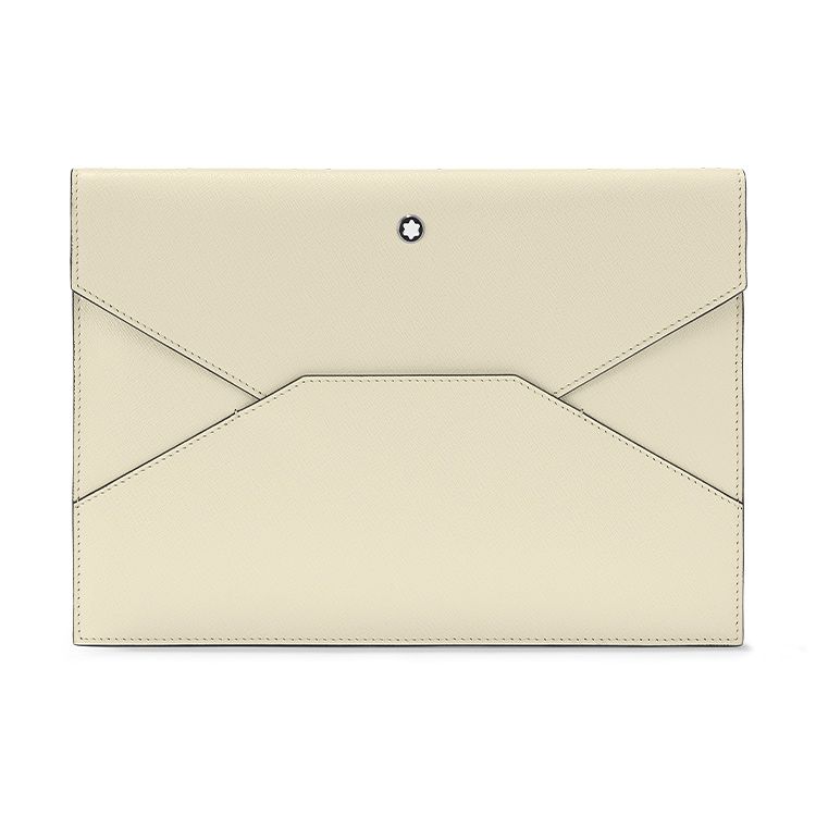 

Montblanc Meisterstück Hexagonal White Star Logo Print Leather Clutch Briefcase Men Clutch, Briefcase Off-White MB130312 Basic Set (Bag+Dust Bag)