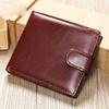 Business Large Capacity Men's Wallet Buckle Multifunctional Change Bag Double Fold Retro Leather Wallet Men