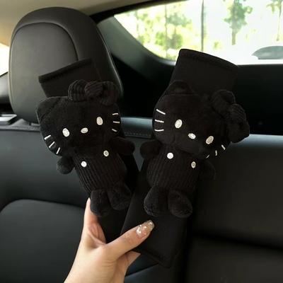 New Hello Kitty Car Safety Seat Belt Shoulder Cover Kawaii Sanrios Creative Car Shoulder Padding Pad Interior Decor Gifts