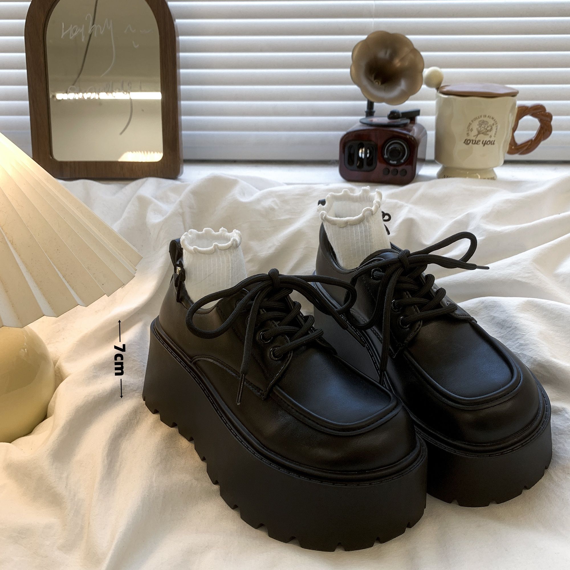 

Women s Retro British Style Thick Heeled Loafers, Spring and Autumn Thick Soled Thick Soled Shoes, Retro Style Shoes 40