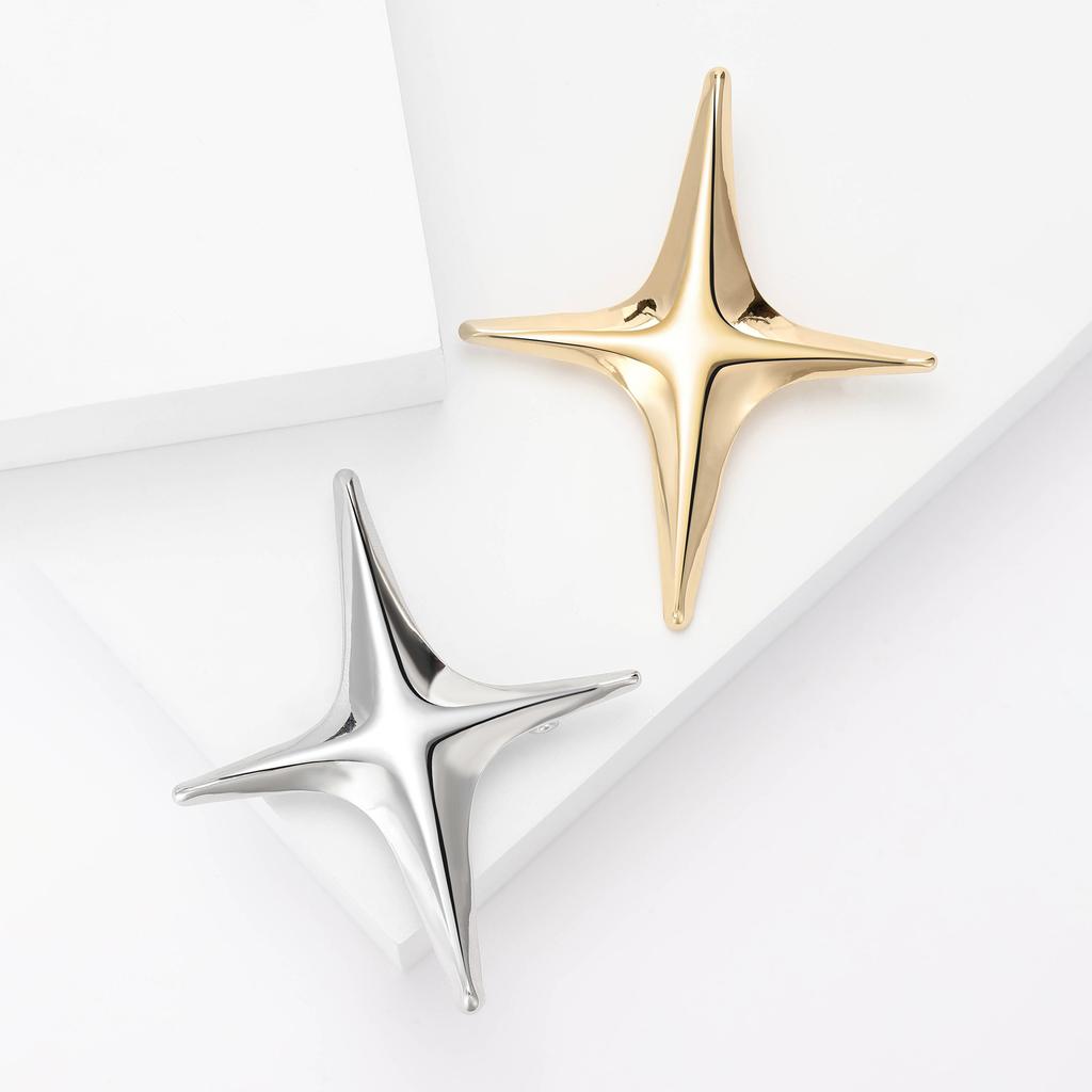 Moda Retro Cruz Estrela Broche Simples Nicho Estrela de Quatro Pontas Pin Acessórios de Roupas Femininas Corsage