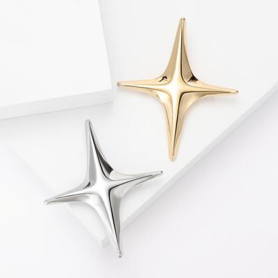 Fashion Retro Cross Star Brooch Simple Niche Four-Pointed Star Pin Women'S Clothing Accessories Corsage