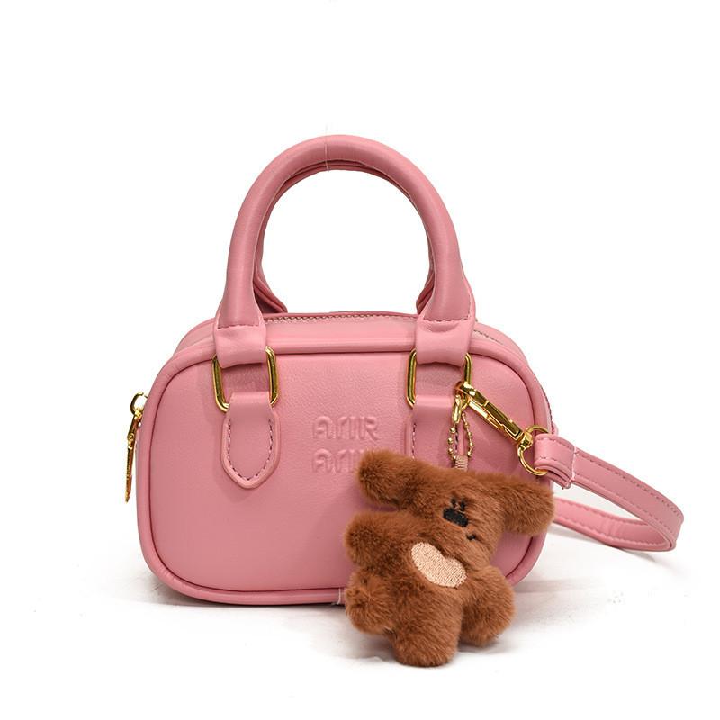 Mini Adorable Bear Keychain Shoulder Bag For Kids Stylish Pu Material Design