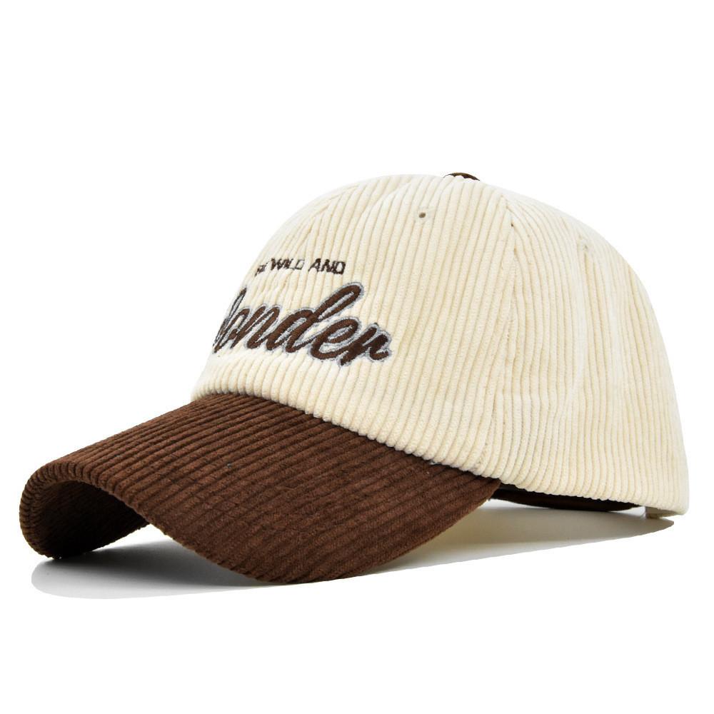 

Cap Visor Baseball Cap Corduroy Embroidered Baseball Cap 3d Sereoscopic Cap Coffe