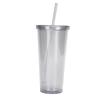 24oz Classic Wall Tumbler Cup With Lid, Reusable Straw