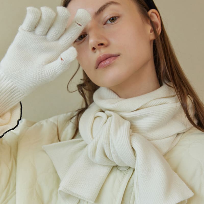 atempo WOOL KNIT MUFFLER_ivory