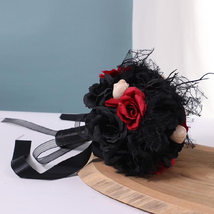 Bridesmaids Bouquet Gothic Flowers Bouquet for Bridesmaids Dark Wedding Bouquet for Halloween Party Ceremony Anniversary
