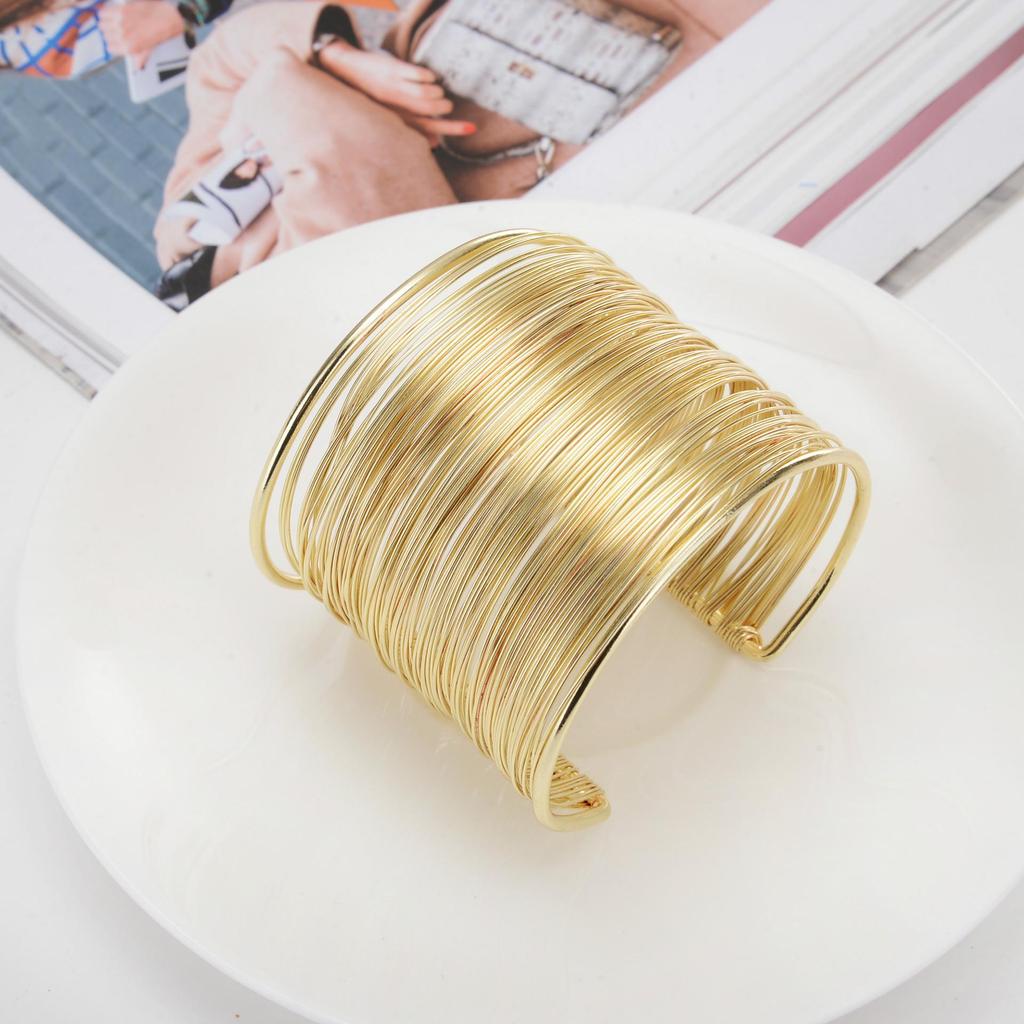 Heavy Metal High-Quality Open Iron Wire Bracelet - European & American Style 7029