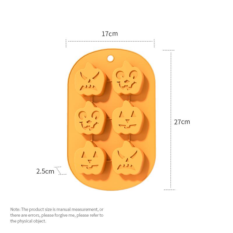 Pumpkin Silicone Halloween Cake Chocolate Mould Silicone with Ghost Pumpkin Bat & Witch Hat Cookie Mold for Ice Cube Baking Mold