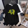 Plus Size Slimming Loose Mid-Length Round Neck Women's T-Shirt, Short-Sleeved (200/300/350 Jin)