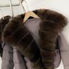 OFTBUY New Winter Top Clothes Women Short Hooded Big Real Fox Fur Down Coat Female Natural Fur Fluffy Puffer Jacket with Gloves