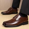 New Arrive Men's Classic Retro Derby Shoes Mens Lace-up Business Dress Office Leather Shoes Men Fashion Wedding Party Flats 2583